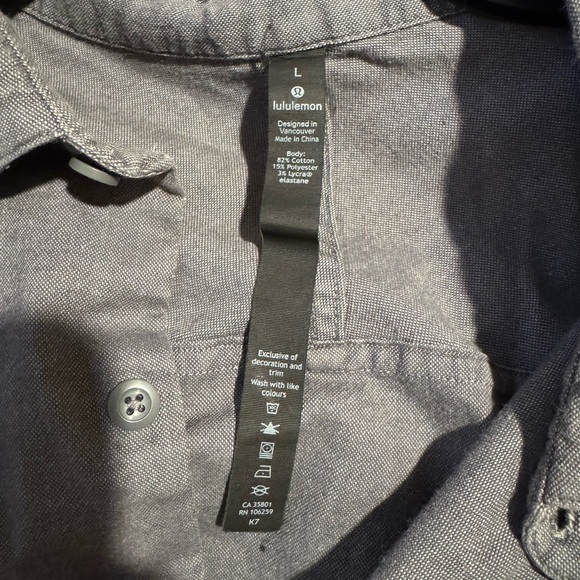Lululemon Commission Long Sleeve Button Down *Qwick Oxford - Picture 6 of 6